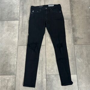 AG the legging ankle jeans black skinny ankle distressed 26R